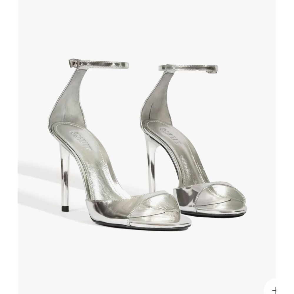 SCHUTZ Scarlett High Stiletto Shoe Silver Sz 7